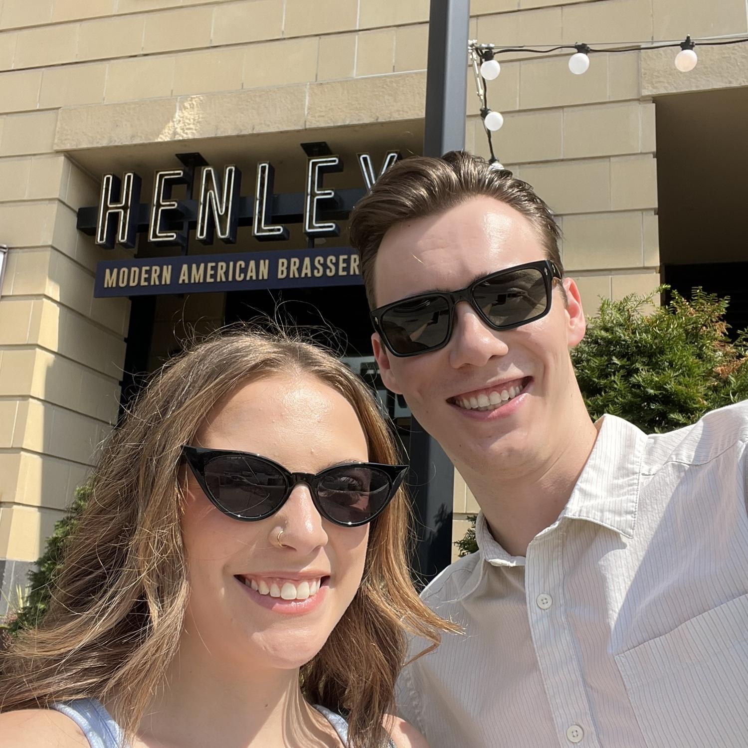 The day we got engaged in front of where we had our first date!!