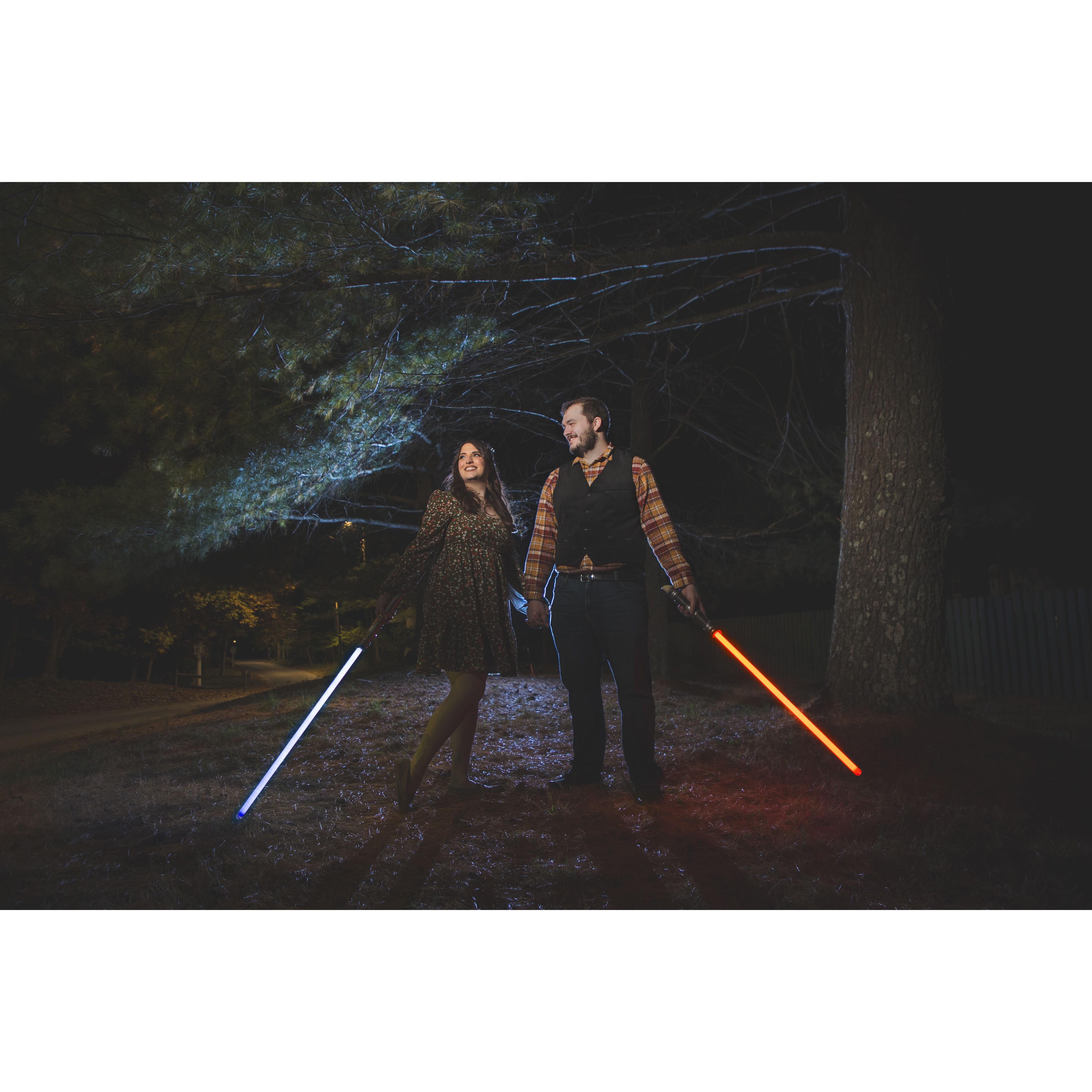 We made these lightsabers together at Disney's Galaxy's Edge.