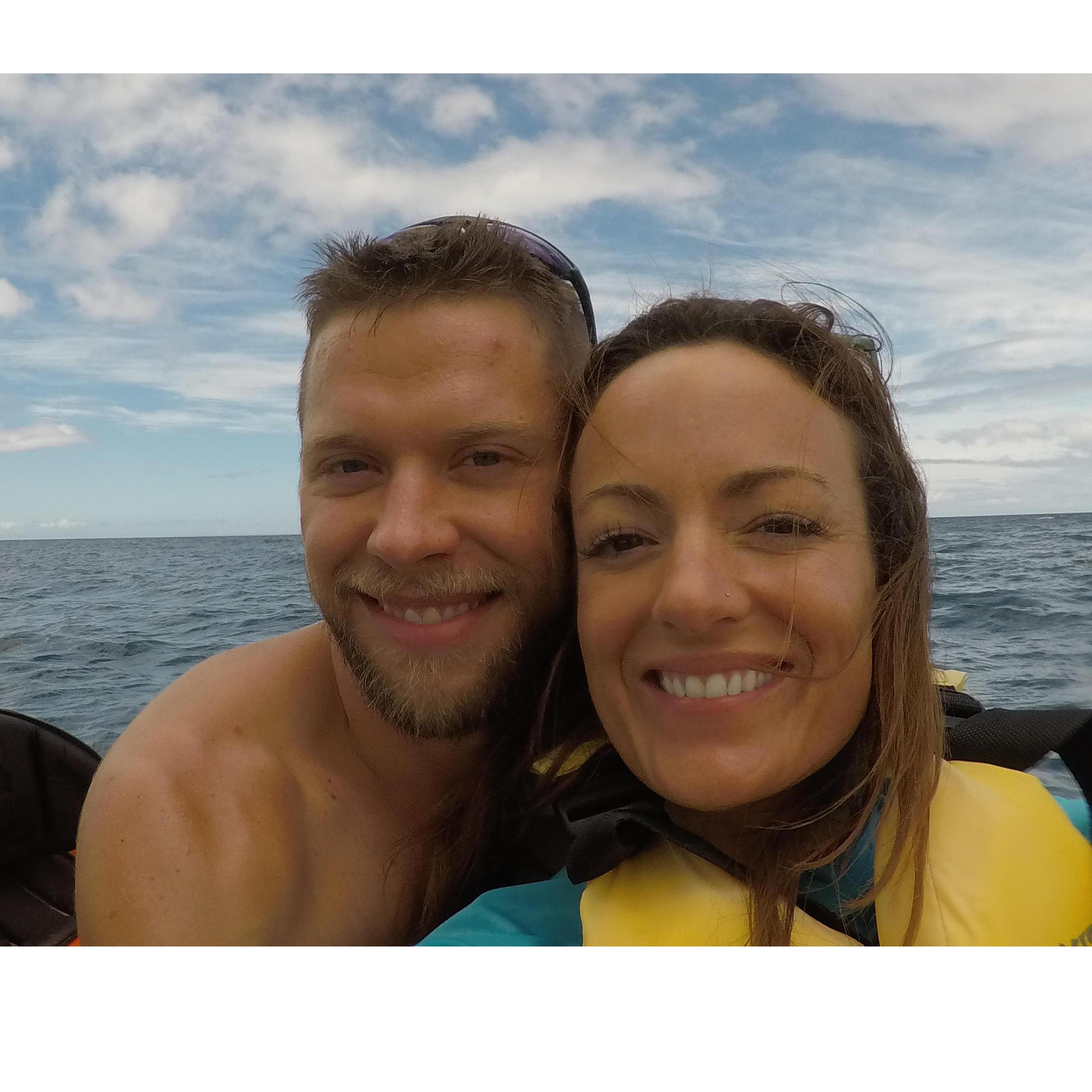 Just before parasailing in Hawaii in January 2018.