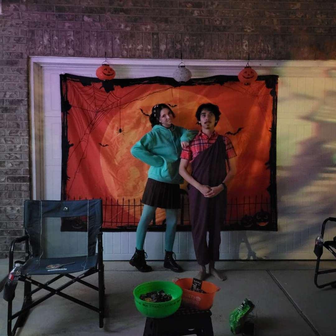 Halloween night we tried to hand out candy but no one came to the house. It was still a vibe listening to music outside and dancing. We dressed as characters from Wreck it Ralph.