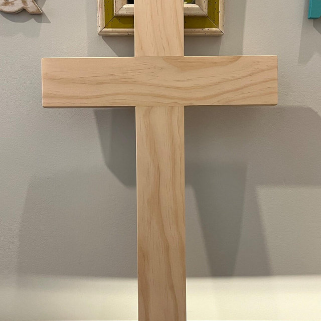 Unfinished Large Pine Wood Cross