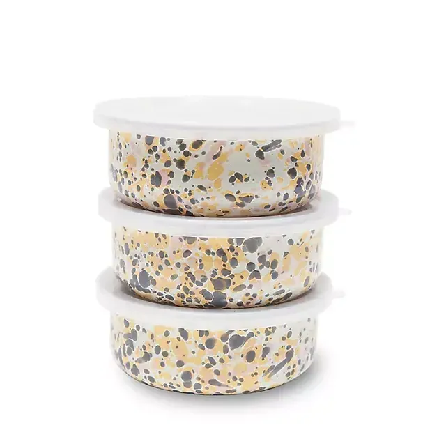 Crow Canyon Home Catalina Enamelware 3-Piece Storage Bowl Set