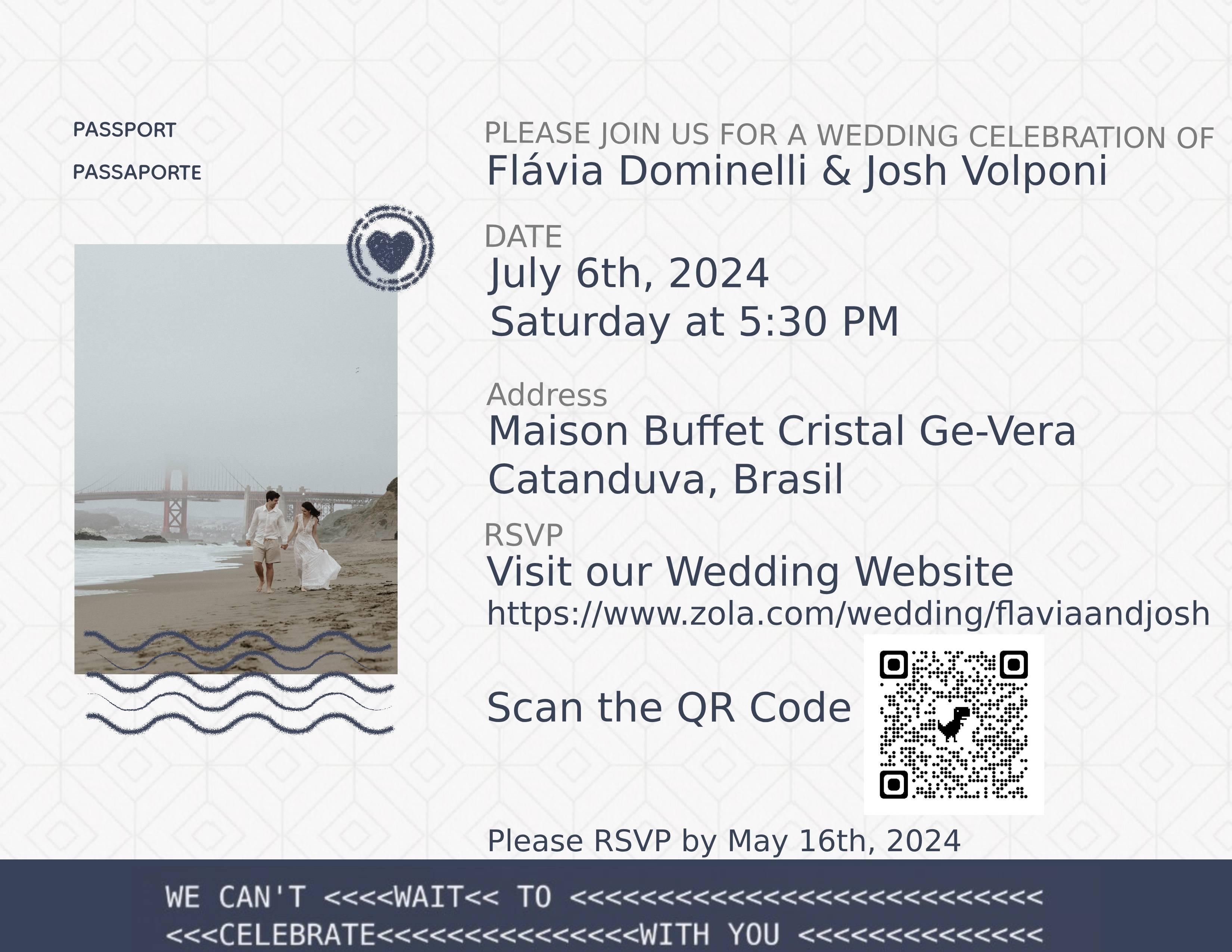 The Wedding Website of Josh Volponi and Flávia Dominelli