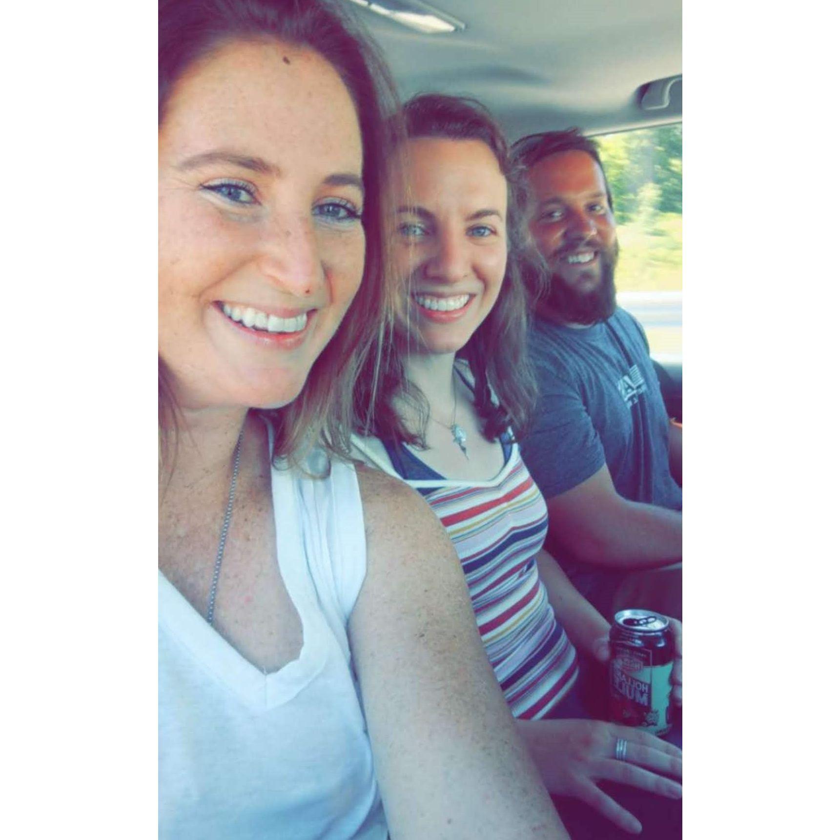On the drive to Marquette, MI for Crew Reunion 2020 with Maid of Honor Lily Flynn.