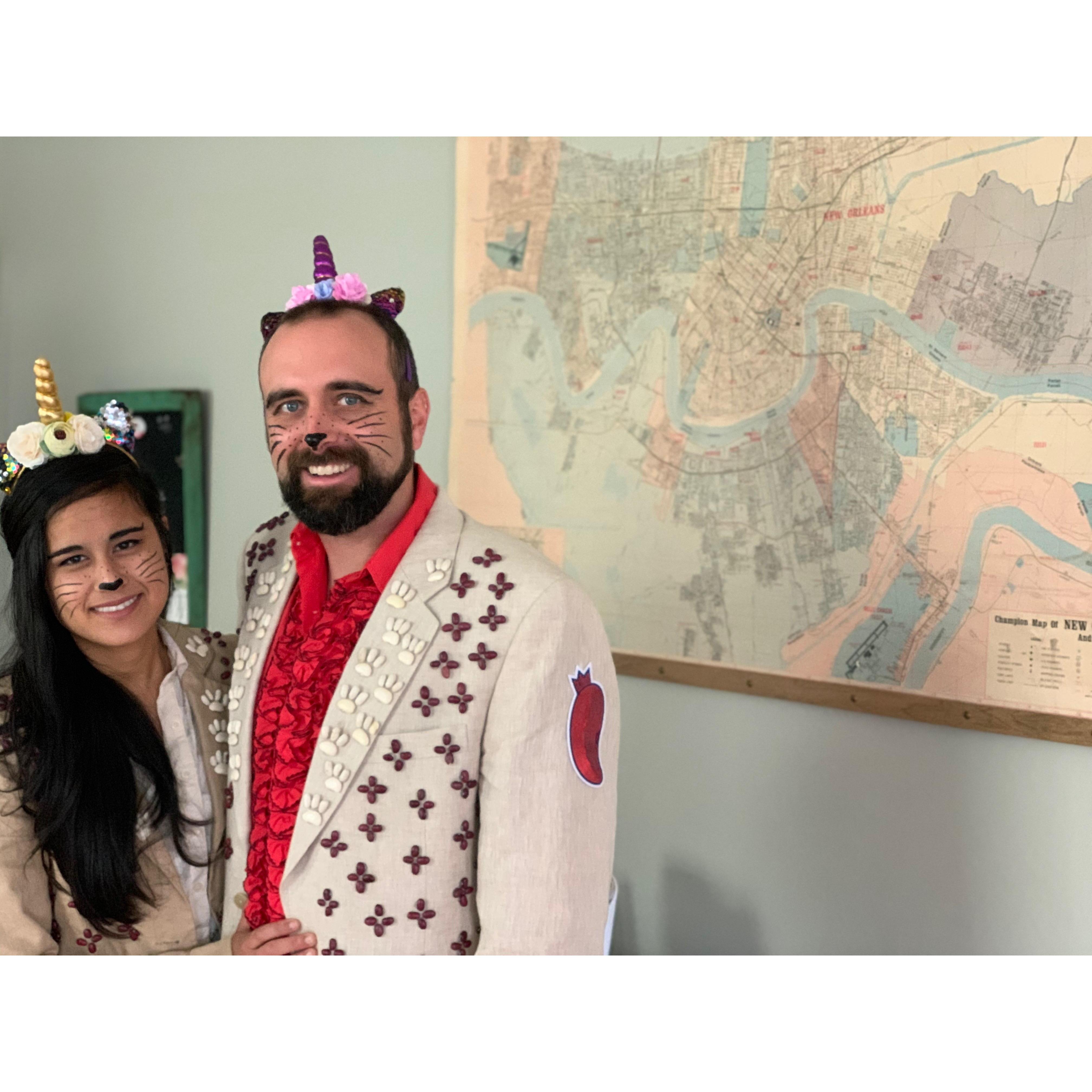 "Unicorn Kitties" for the Krewe of Dead Beans. Lundi Gras, 2020