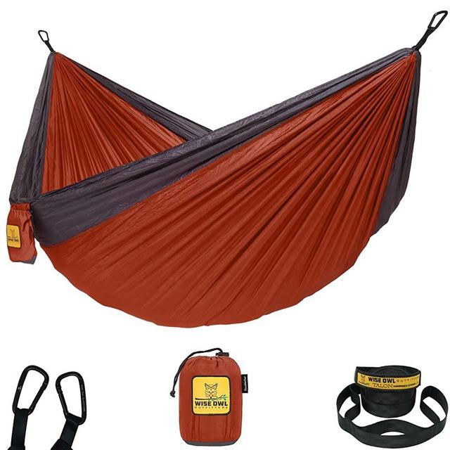 Wise Owl Outfitters Hammock Camping Double & Single with Tree Straps - USA Based Hammocks Brand Gear, Indoor Outdoor Backpacking Survival & Travel, Portable