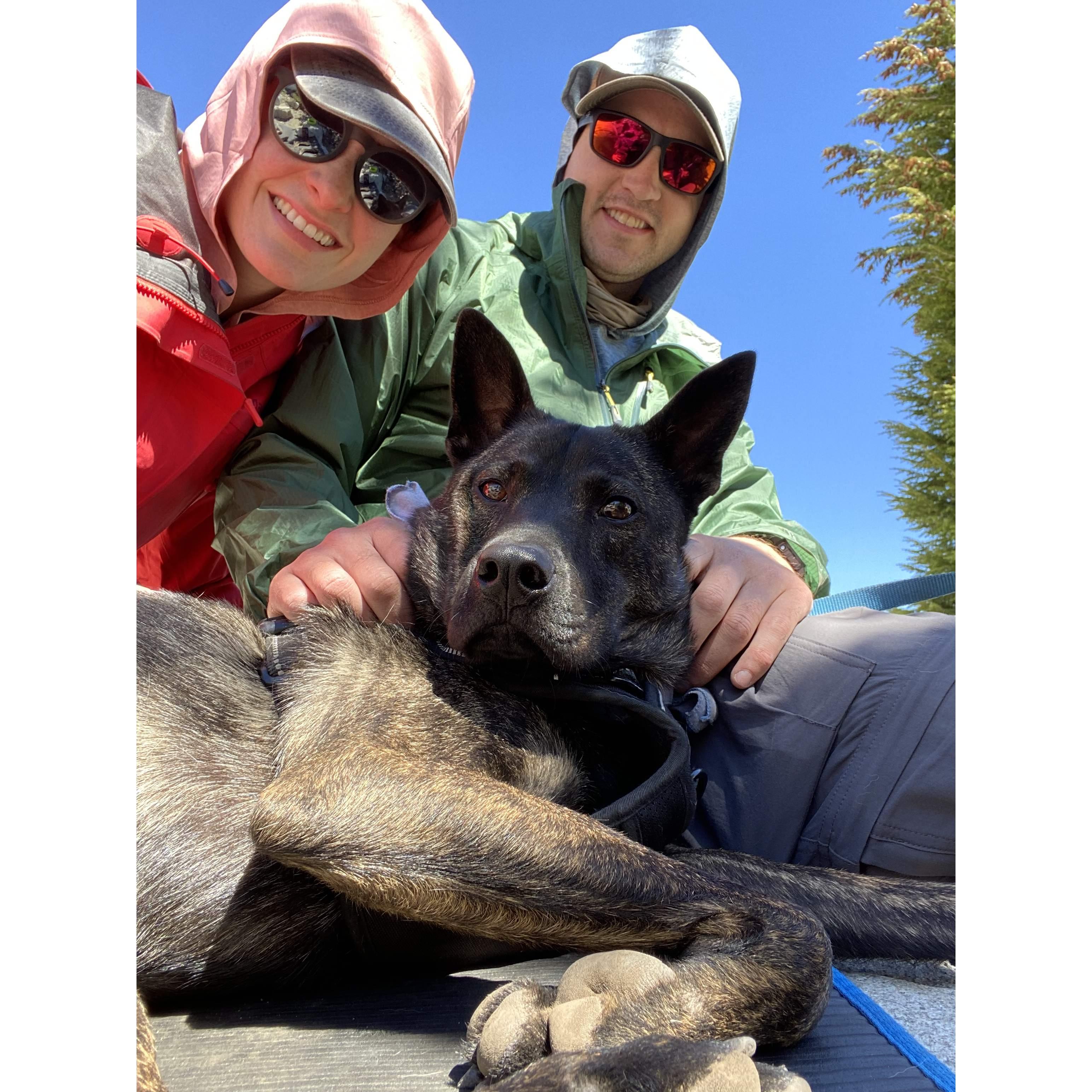 Family pic with Henry after his first weekend backpacking trip.