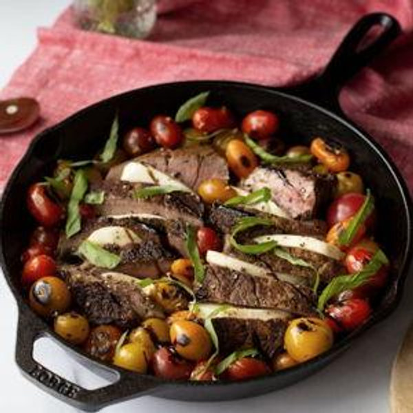 Lodge Cast Iron Skillet with Red Silicone Hot Handle Holder, 10.25-inch