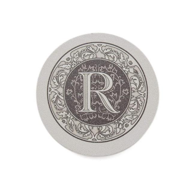 Thirstystone Absorbent Monogram Sandstone Coaster Set, Letter R