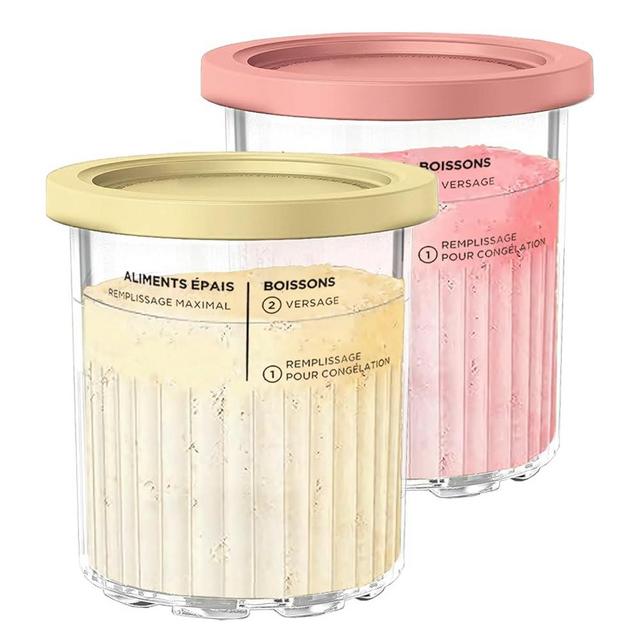 Fwioaor Premium 24 oz. Pint Containers for Ninja Creami Deluxe - 2 Pack | NC500, NC501 Series Compatible | BPA-Free, Dishwasher Safe