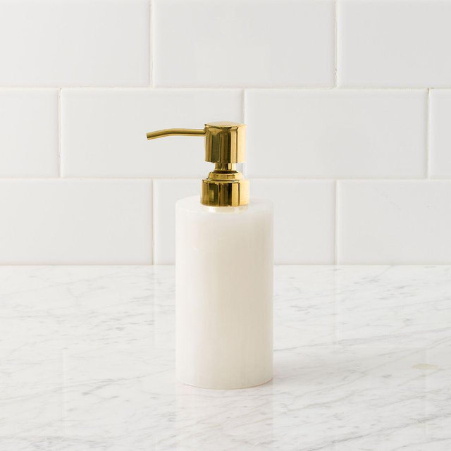 Alabaster Soap Pump, White