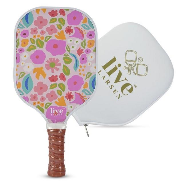 Live Larsen Premium Pickleball Paddle Racket - Durable Fiberglass - Honeycomb Core - Awesome Pop & Spin - Sweatproof Grip - Free Cover - Performance w. Personality - Women - Men