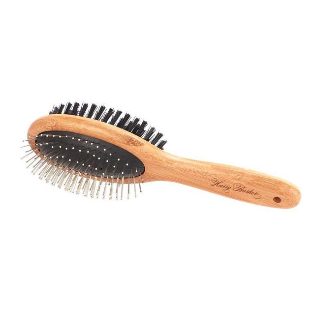 Bamboo Pet Brush, Bamboo, Boar Hair Bristles, Natural, Double-Sided