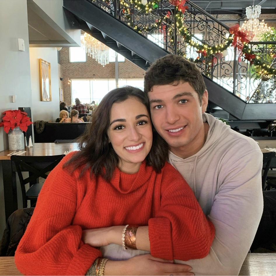 Out to dinner with family celebrating our first apartment together in 2020.