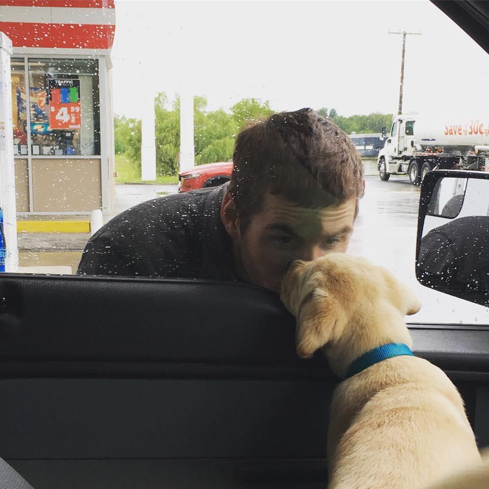 Gus learning what a window is with dad