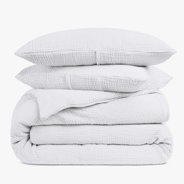 Cloud Cotton Duvet Cover Set in White