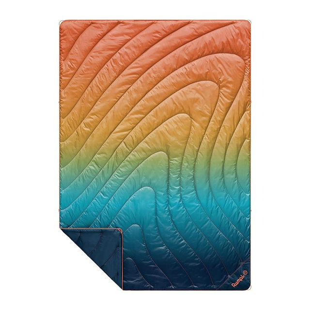 Rumpl Original Puffy Blanket - Warm Puffy Camping Blanket, 100% Recycled Polyester Insulation, Lightweight, Packable, Water-Resistant, Outdoor Puffer Blanket, 52"x75", Baja Fade