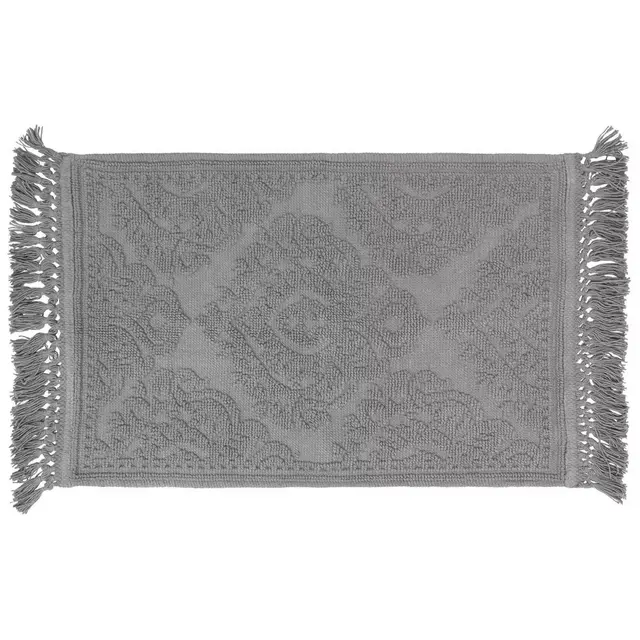 Ricardo Cotton Fringe 27-Inch x 45-Inch Bath Rug in Dark Grey