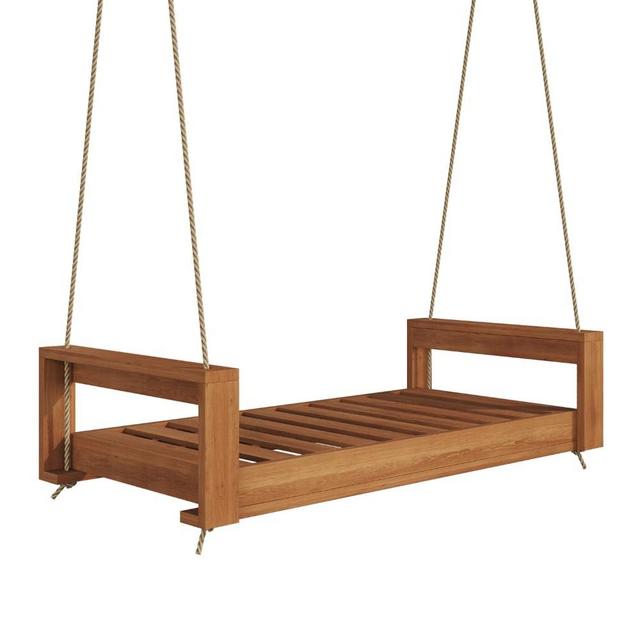 Amish Casual The Lancaster Amish Crafted Porch Swing Bed, Made in The USA from Kiln Dried Pine (Cedar Stain, 6 Foot)