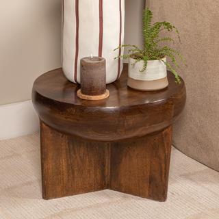 Wyatt Semi-Sphere Mango Wood End Table