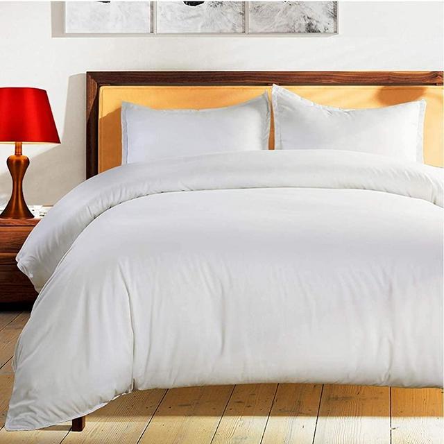Bluemoon Homes Duvet Cover Set 100 Percent Egyptian Cotton 1000 Thread Count Solid Pattern 3 PC Duvet Cover True Luxury Hotel Quality (Oversized King Duvet Set (3 Piece), White)