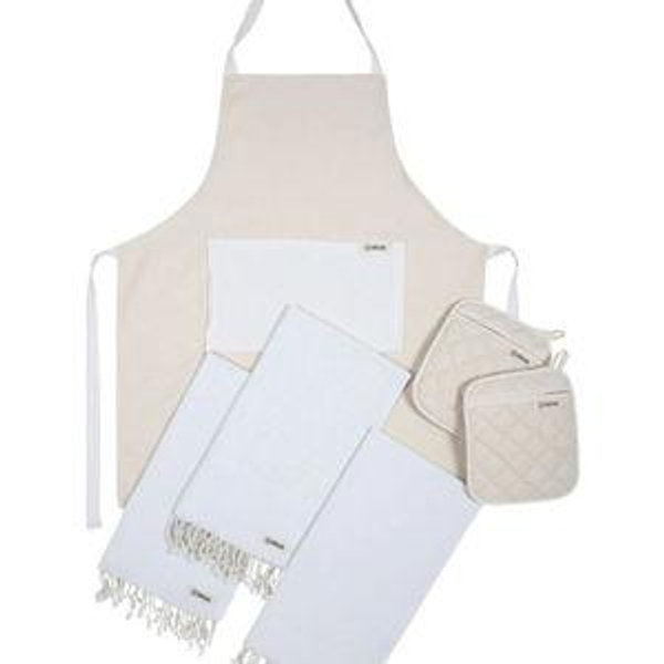 Cyperus Mixed Bundle Natural - 1 Towels Set, 1 Apron, 1 Pot Holder Set | Sand Cloud