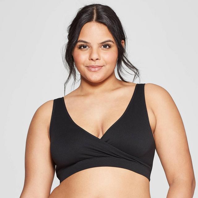 Women's Nursing 2pk Pull Over Seamless Sleep Bra - Auden™ Black/Soft Petal Pink L