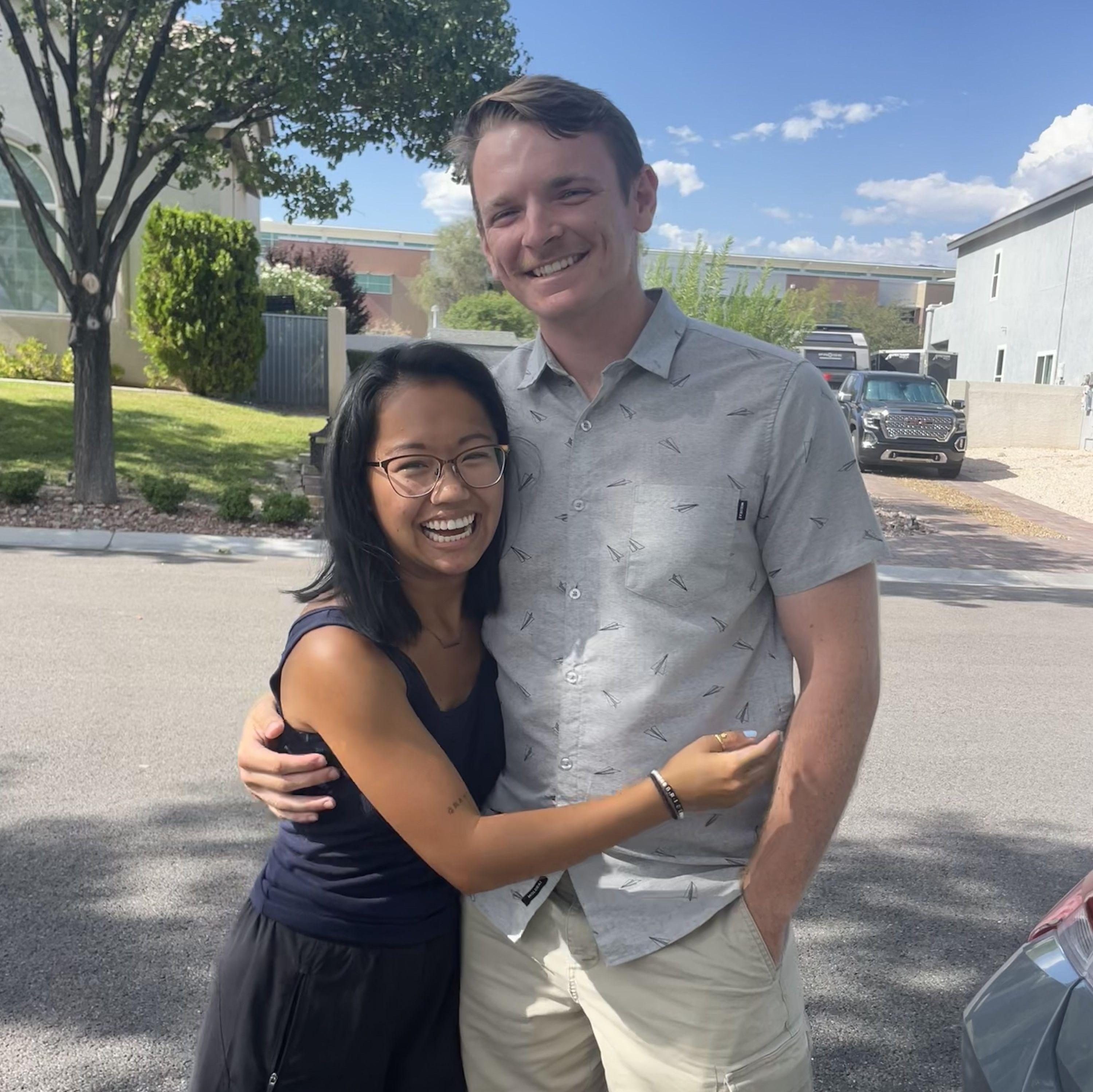 When Aidan and Elizabeth were doing long distance - Aidan drove four hours to Las Vegas where Elizabeth was while on missions!