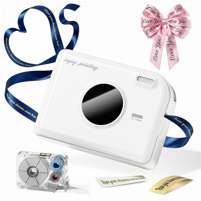 Phomemo Label Maker Machine with Waterproof Labels, A30 Ribbon Label Printer, Mini Bluetooth Portable Label Printer Sticker Rechargeable for Gift Wrap, DIY Decor, Home Office Small Business School