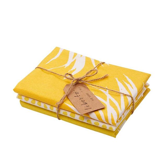 Warden & Co The Sands 100% Cotton Dish Tea Towels. Blue Decor Set of 3, Luxury Dish Cloths. Eco Friendly Coastal Dishtowels. Absorbent, Perfect for Entertaining & Cooking. Fantastic Gift Idea!