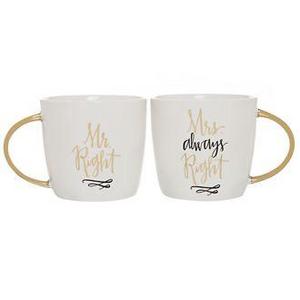 Mr Right and Mrs Always Right Mugs Set of 2