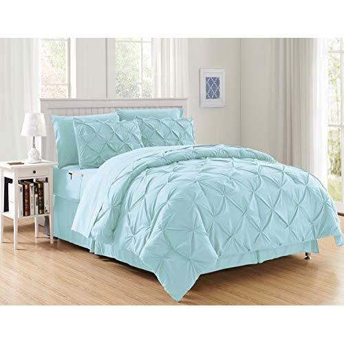 Luxury Best, Softest, Coziest 8-Piece Bed-in-a-Bag Comforter Set on Amazon! Elegant Comfort - Silky Soft Complete Set Includes Bed Sheet Set with Double Sided Storage Pockets, King/Cal King, Aqua