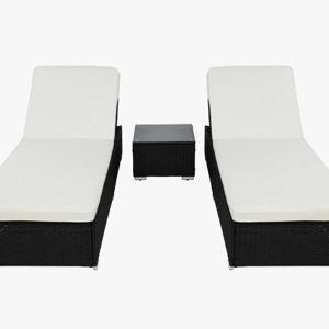 Caleal Reclining Weather Resistant Metal Outdoor Chaise Lounge Set with Table and Cushions