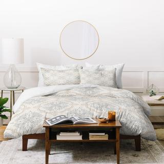 Modern Floral Damask Neutral Duvet Cover