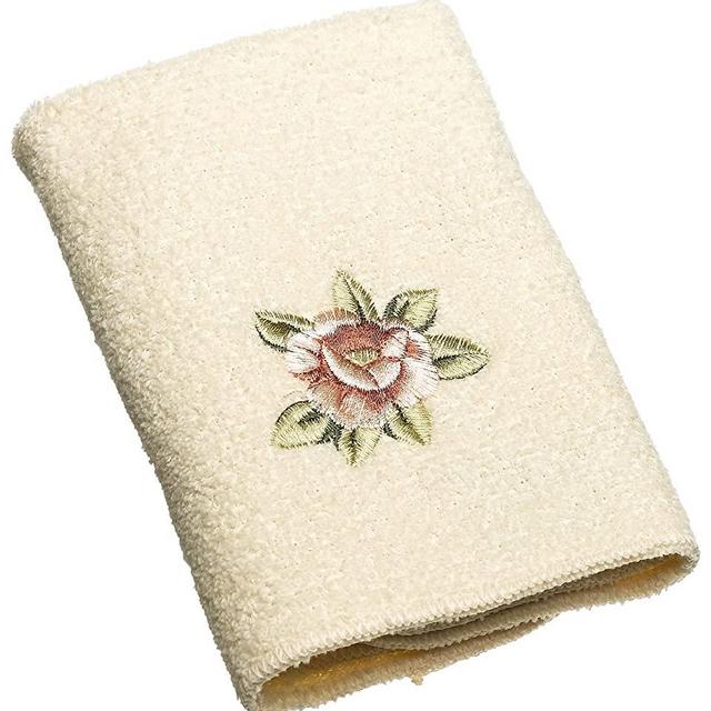 Avanti Linens Rosefan Wash Cloth, Ivory