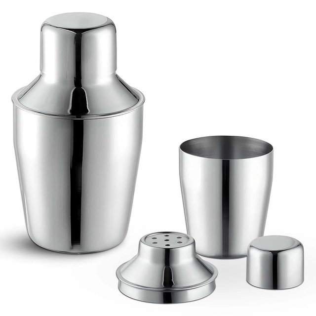 OCS Parts 3-Piece Stainless Steel Cocktail Shaker | 6-Ounce | Makes Perfect Mixed Drinks, Cocktails, and Coffees