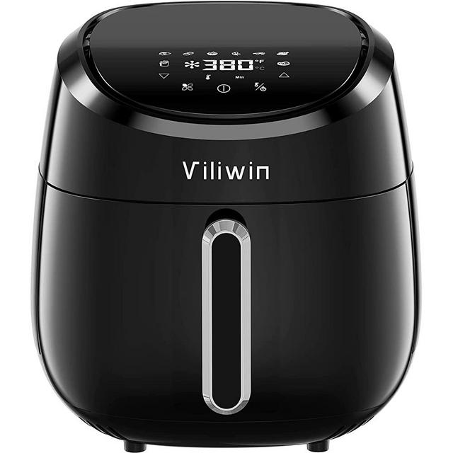 Air Fryer, 4.5 QT Airfryer Oven Mini Air Fryer with Touch Screen Air Fryers with Nonstick Pan Freidora de Aire Auto Shut Off Easy to Use 8 Preset Menus Black Air Fryer