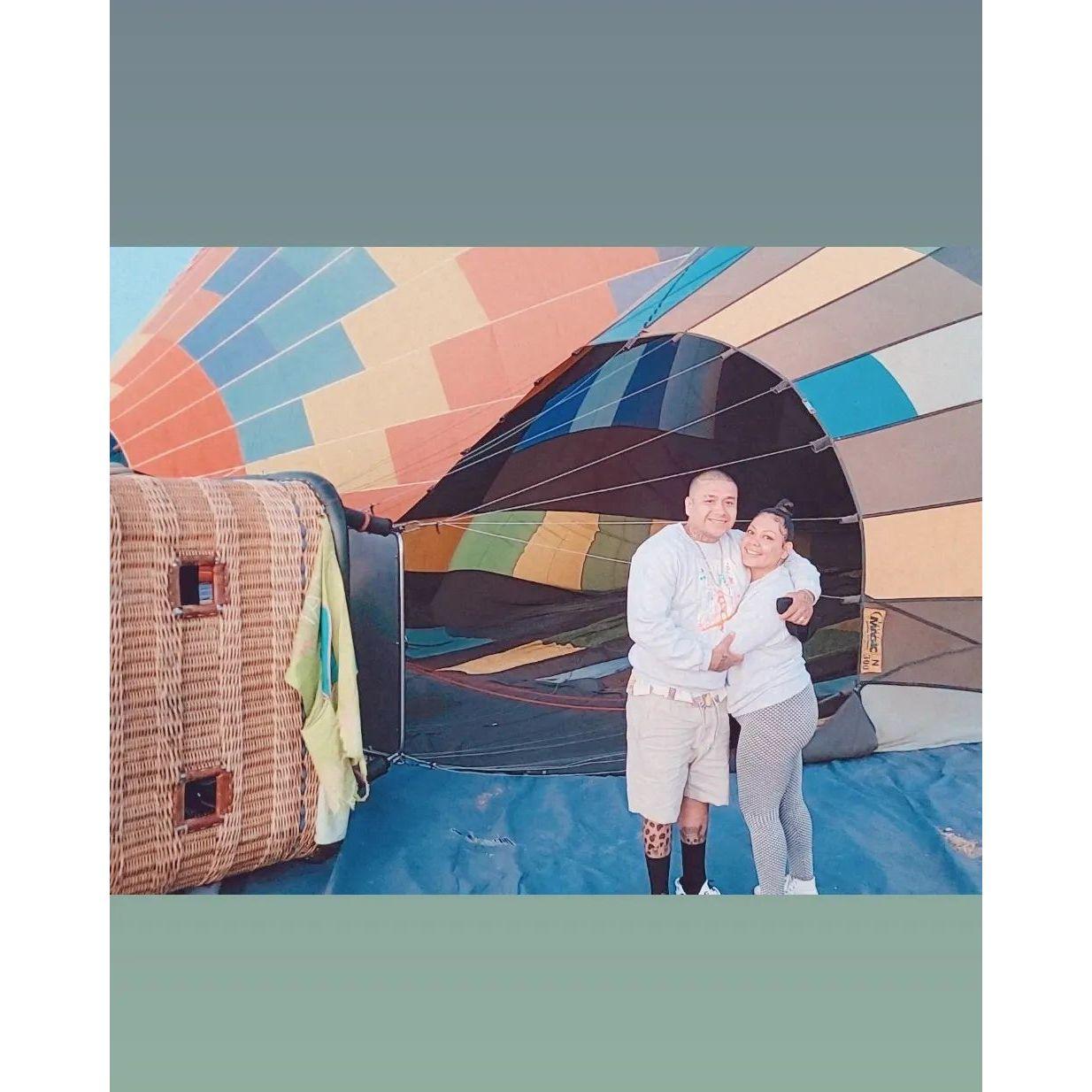 Their first time on a hot air balloon