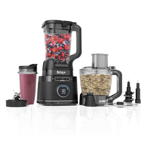 Ninja Kitchen System | All-in-One Food Processor & Blender | 8-Cup Bowl & (1) 24 oz. To-Go Cup BlendSense Tech | For Smoothies, Cookie Dough, Salsas, Cole Slaw & More | 1800 Peak Watt | Black | TB401