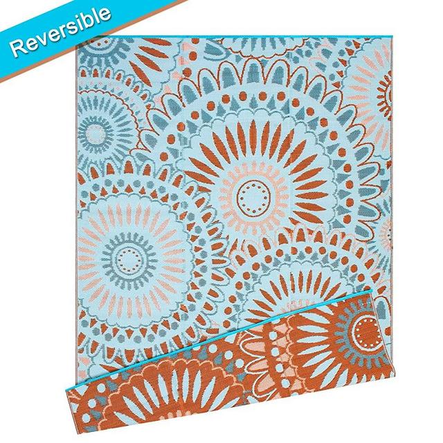 SMM005 Reversible Indoor/Outdoor Rugs-（Blue，6x9）