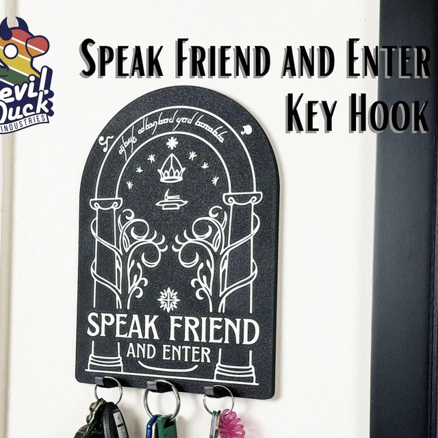 Speak Friend and Enter Key Hook | Fantasy Movie Door Arch Key Holder Hanger Caddy Storage Organizer