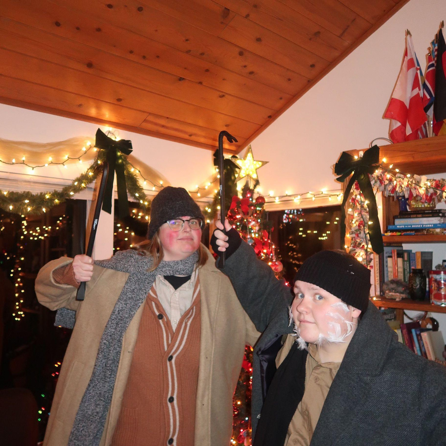 Dressed as Harry and Marv for Hannah and Noelle’s annual Christmas party!