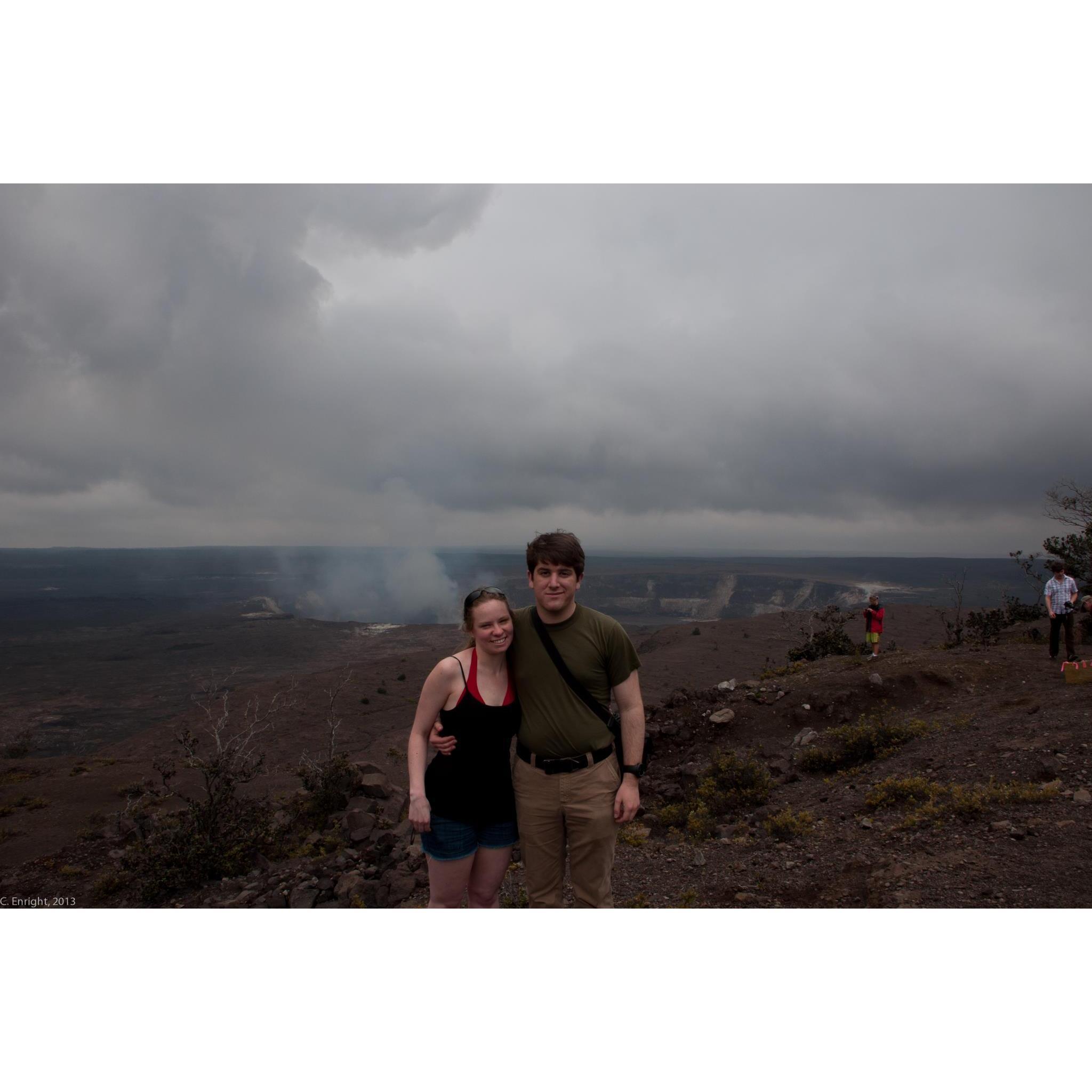 Spring Break in Hawaii, 2013 on the rim of the crater at the summit of Kilauea.