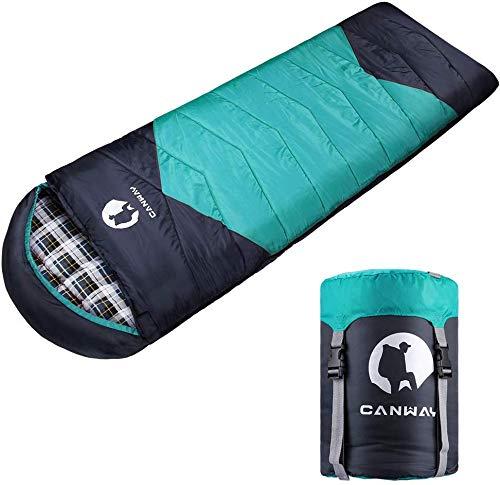 CANWAY Sleeping Bag with Compression Sack, Lightweight and Waterproof for Warm & Cold Weather, Comfort for 4 Seasons Camping/Traveling/Hiking/Backpacking, Adults & Kids