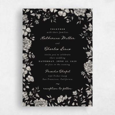 Black Wedding Invitation - Sogno Classic