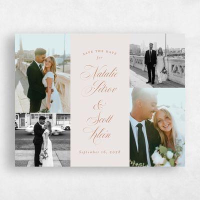 Beige Wedding Save the Date - Marvis Classic