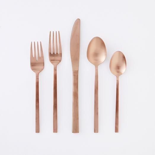 Rose Gold Flatware, 60 Piece Set