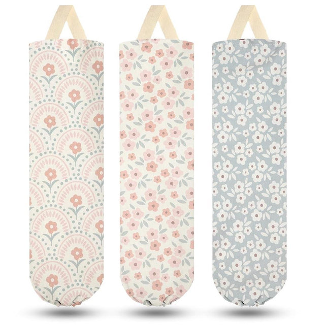 Plastic Bag Holder, Wall Mount Grocery Bag Organizer for Plastic Bags, Reusable Grocery Bag Organizer for Home Kitchen Pantry Decor (L)
