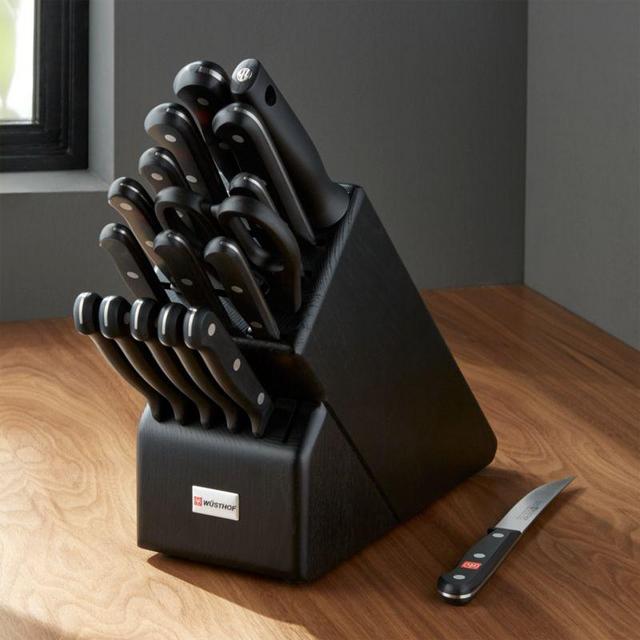 Wüsthof ® Gourmet 18-Piece Black Knife Block Set