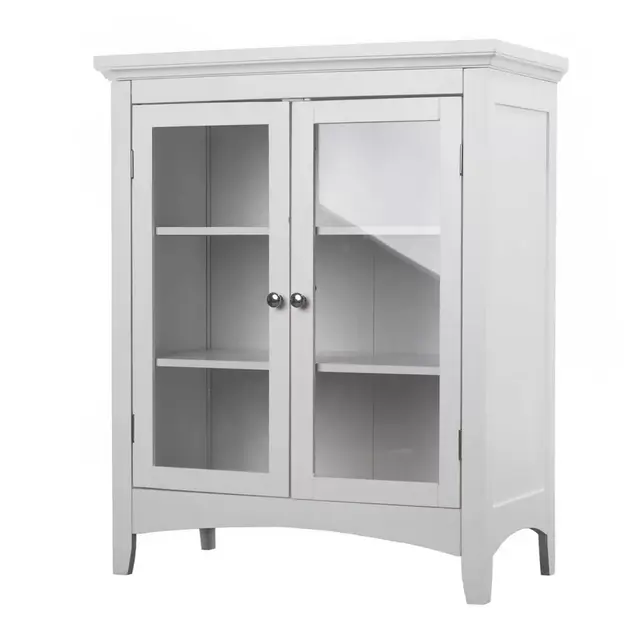 Elegant Home Fashions Helen Double Door Floor Cabinet in White
